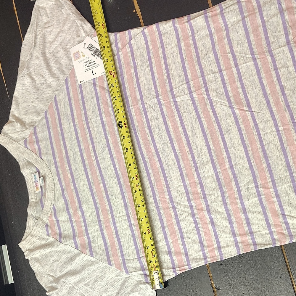 LuLaRoe Randy Multicolor Striped Top - Picture 7 of 13